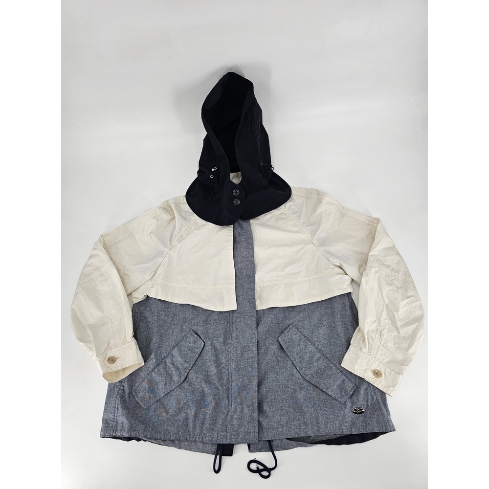 COACH Zip Front  Lightweight Jacket White Blue‎ Large